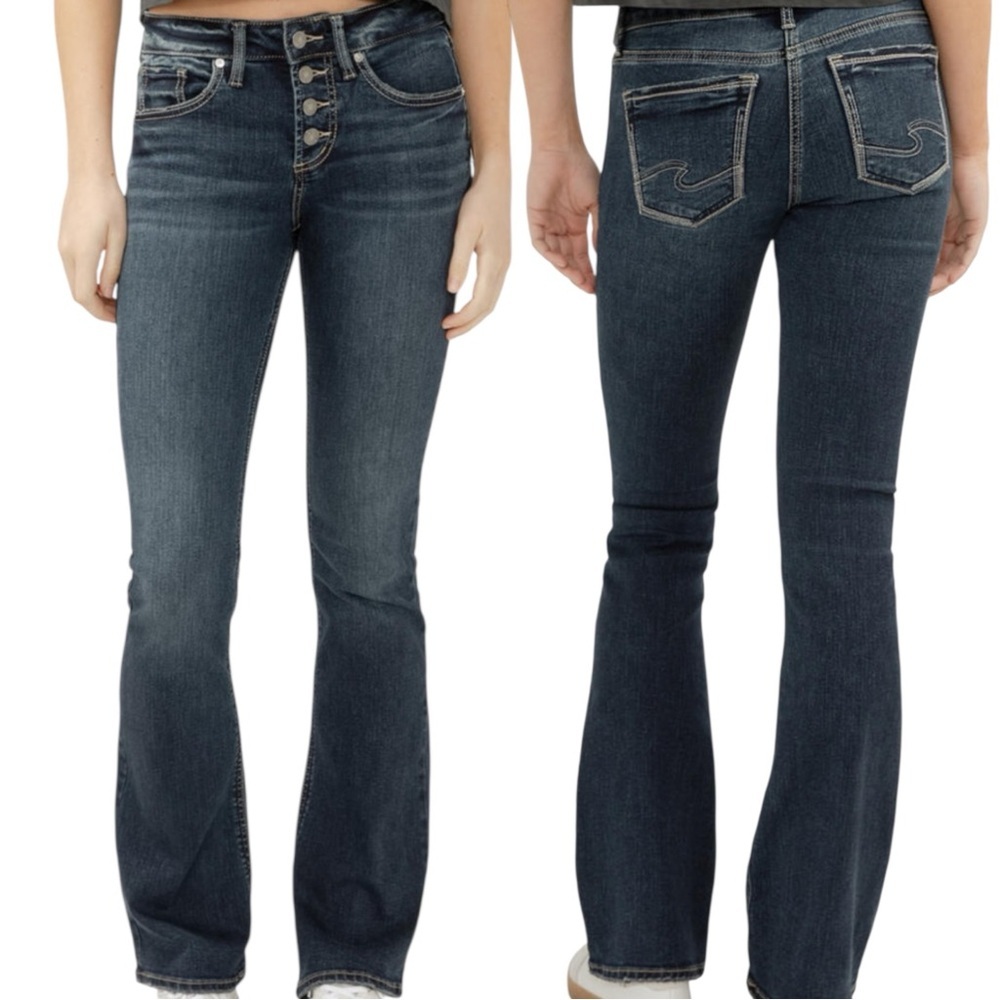 Silver Jeans Suki Mid Rise Bootcut Jeans Dark Indigo W33 L31